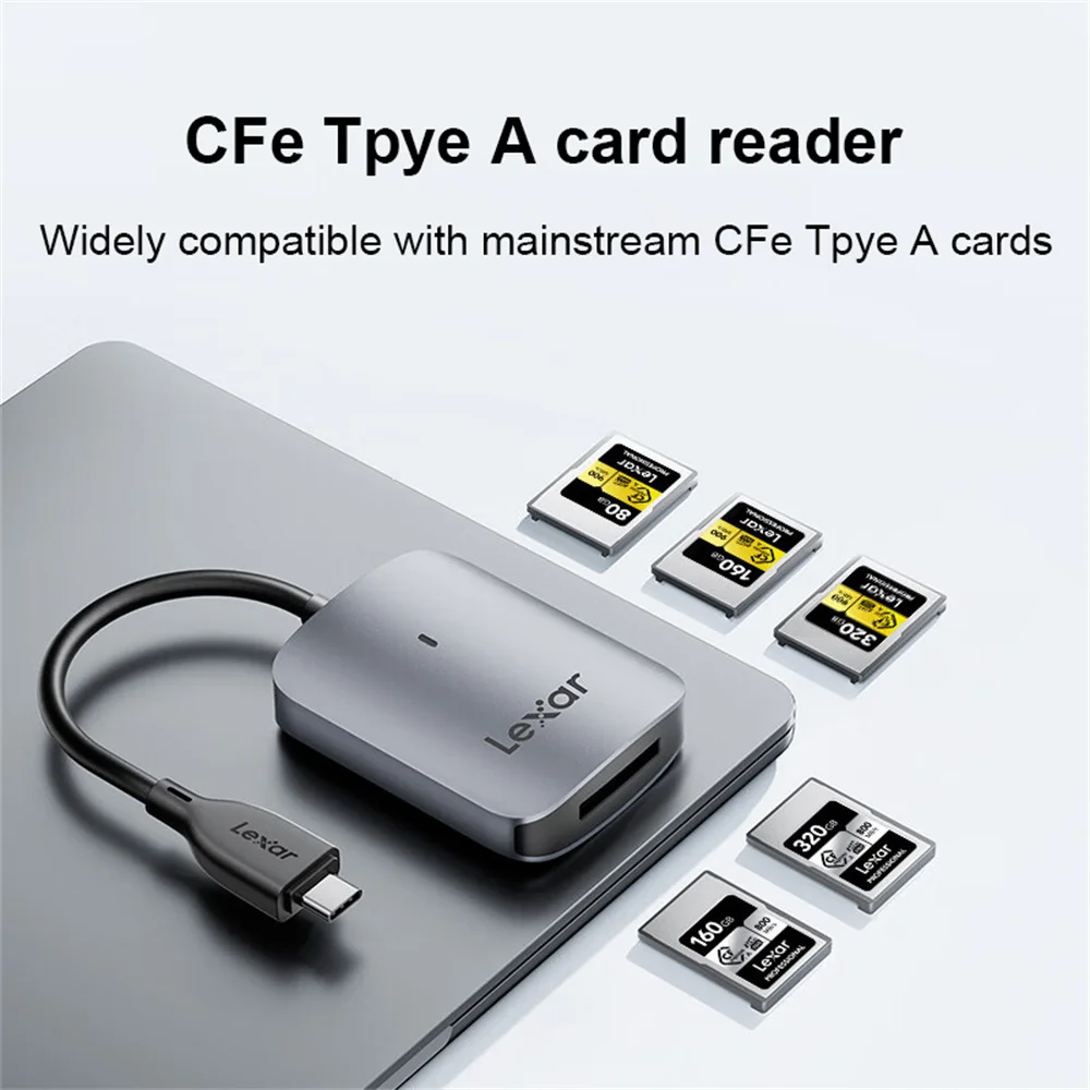 Lexar515U CFexpress Type A USB3.2 Gen2 CFE قارئ بطاقات عالي السرعة من النوع C واجهة 8K 10Gbps قارئ بطاقات الذاكرة