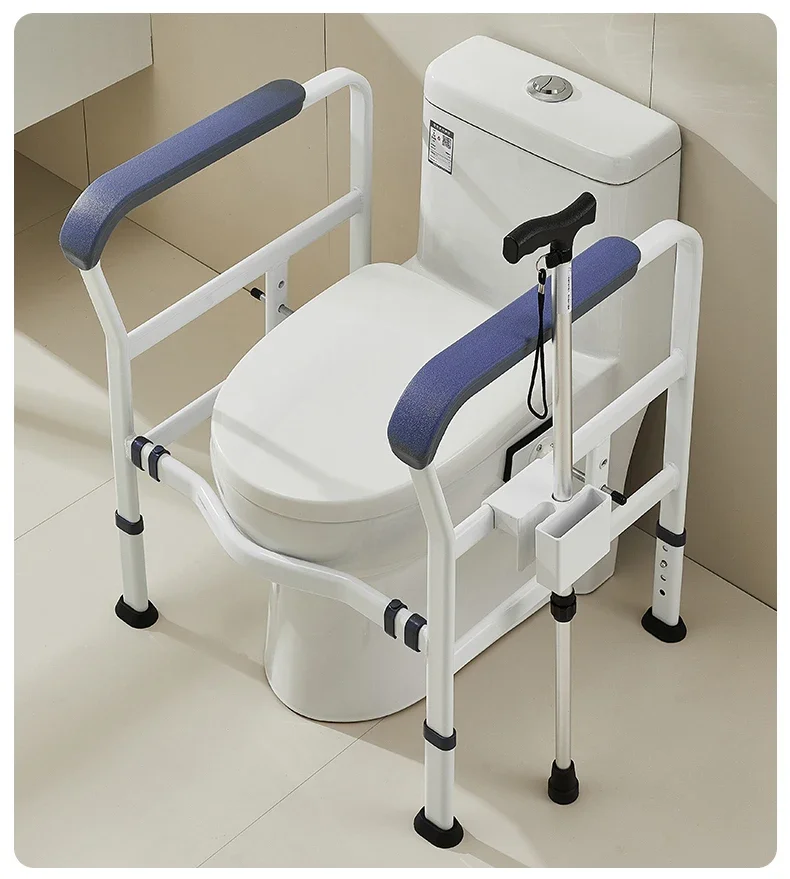Elderly Dual Assist Handrail Anti-Slip Stable Frame No-Drill Adjustable Height Anti-Tip Safety Rail Durable Support