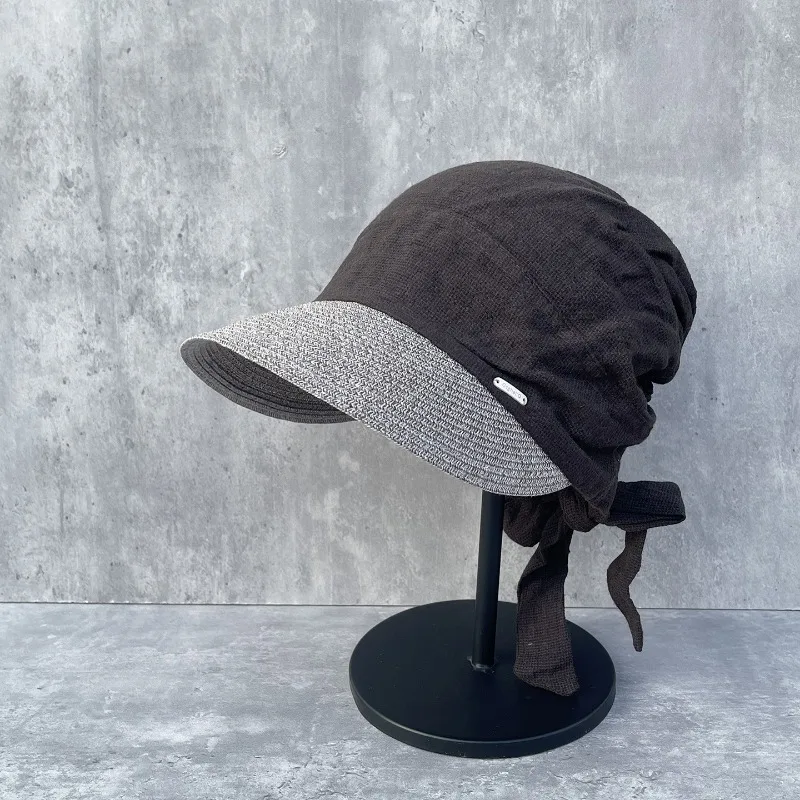 Women's Summer Lightweight Breathable Vintage Pleated Japanese Style Sun Cap
