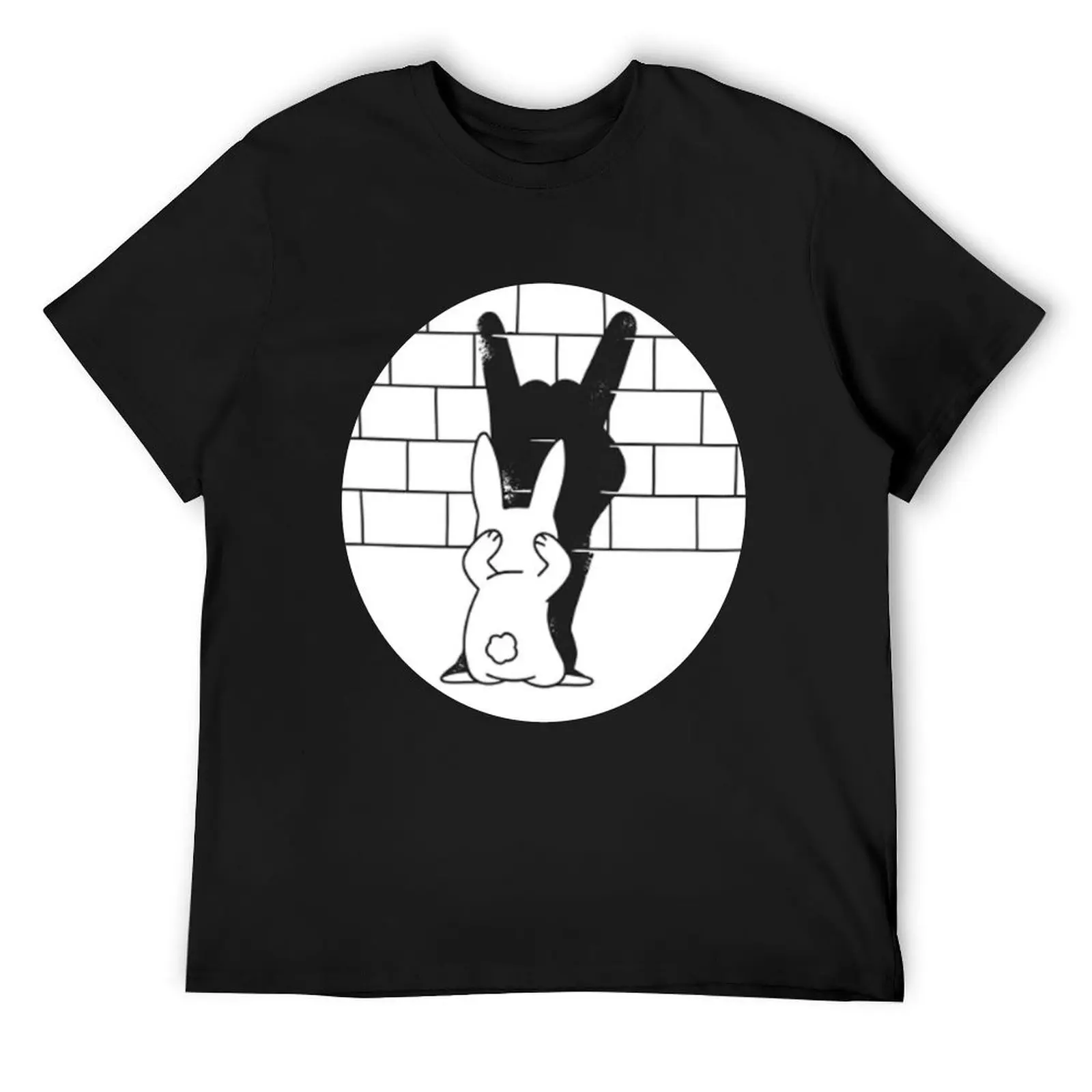 Rabbit Hand Shadow T-Shirt korean fashion blacks graphics for a boy outfits for men