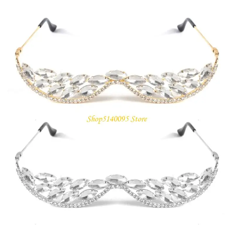 

Dxae no Lens Demed Decor Half Glasses Рамка Retro Crystal V рама очки без линз солнечные очки для женщин