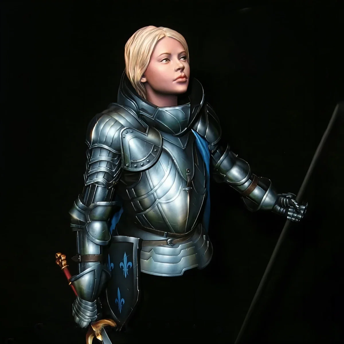 

1/10 смоляная портретная фигурка средней длины, неокрашенная модель, воин Жанна д'Арк, в разобранном и неокрашенном виде GK