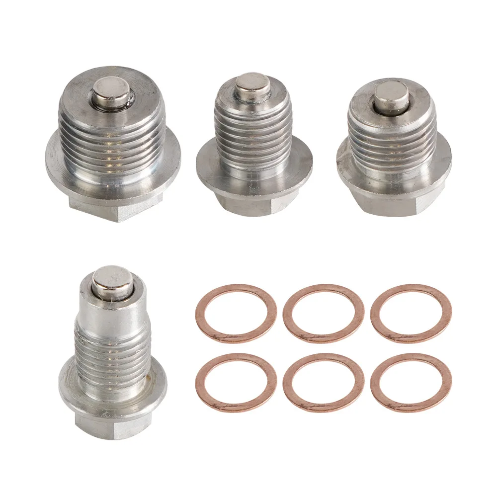 Neuer Edelstahl Magnetischer Ölablassstopfen M12x1.25 M14x1.5 M16x1.5 M18x1.5 Ölablassmutter Autoteile Silber OS-1003-M12 – Detail 1