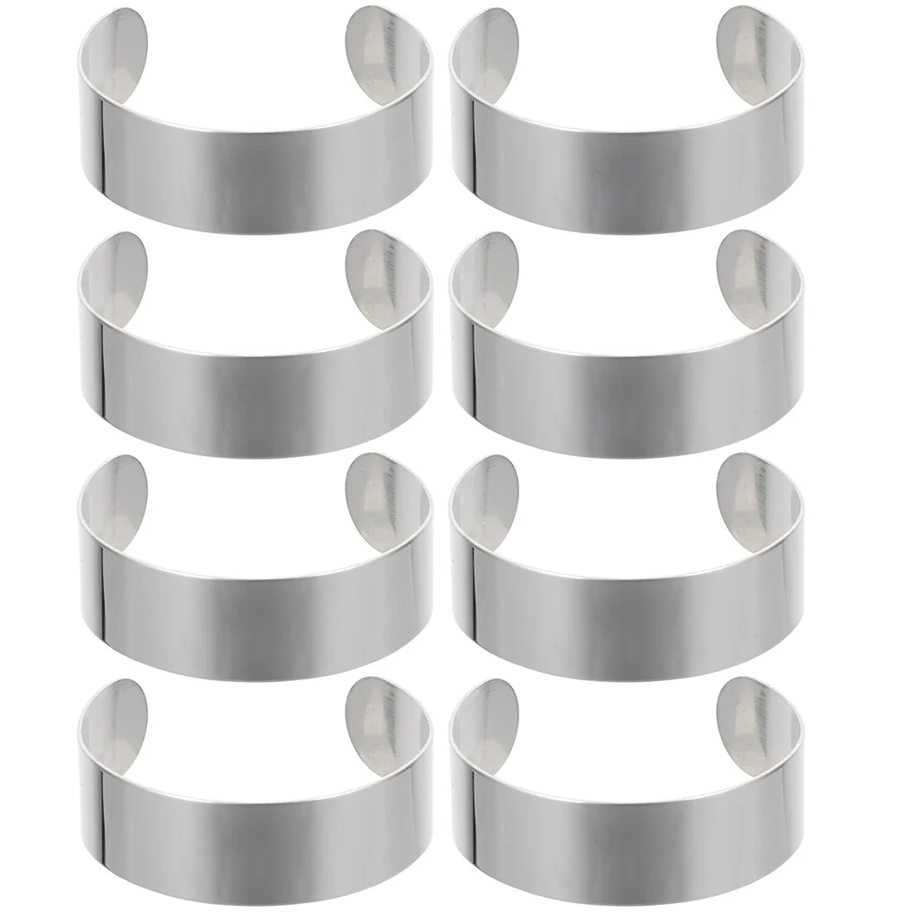 

8 Pcs Bracelet Core Blanks for Stamping Necklace Bulk Cuff 304 Stainless Steel Bangles Beads