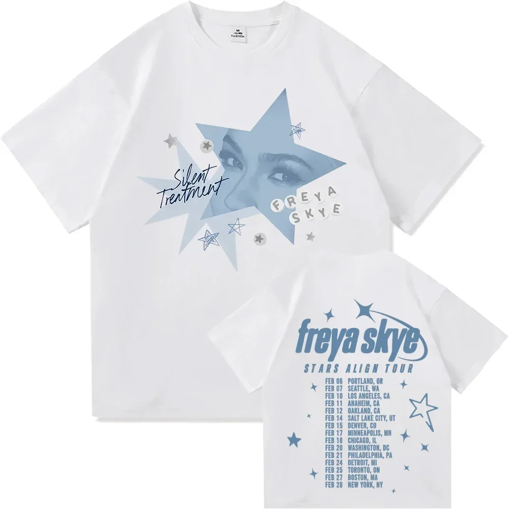 Silent Treatment Tee Freya Skye Stars Align Tour 2026 T Shirt Men Women Cotton T-Shirt Harajuku Aesthetic High Quality Clothes