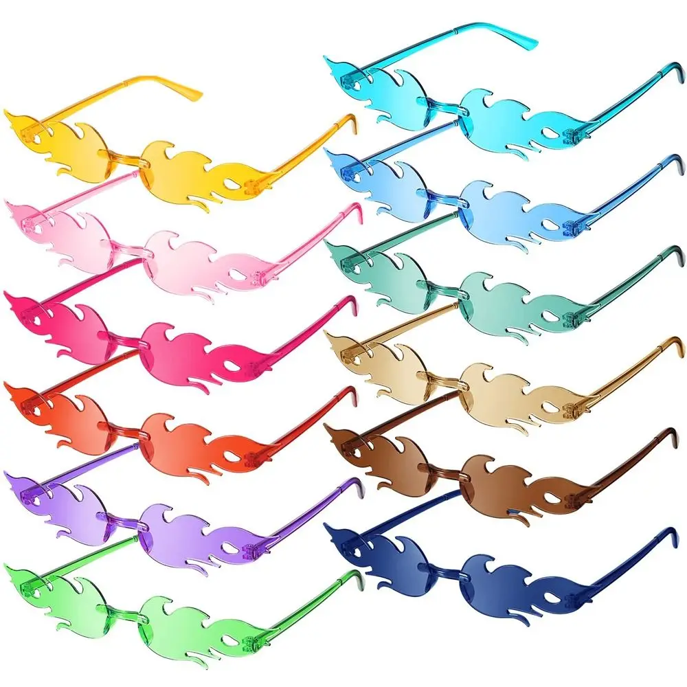 

Fire Flame Sunglasses Women Designer Rimless One Piece Sun Glasses 2025 Trending gafas UV400 Shades Candy Color Party Eyewear