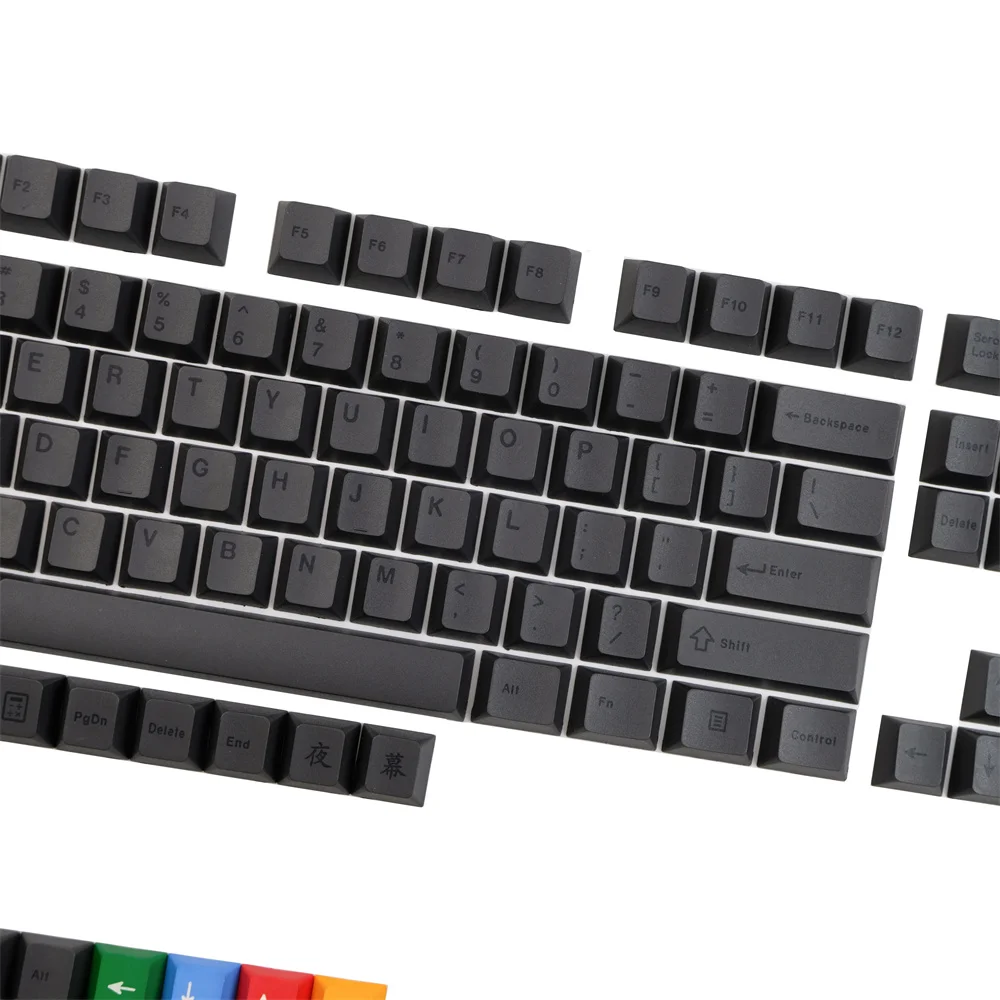 Pbt keycap cereja perfil corante subbed inglês preto keycap para gh60 68 75 84 87 104 108 960 980 teclado mecânico