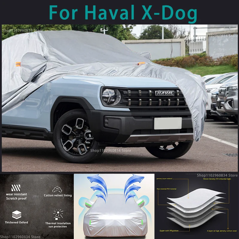 

For Haval X-Dog 210T Waterproof Full Car Covers Outdoor Sun uv protection Dust Rain Snow Protective Auto Protective cover