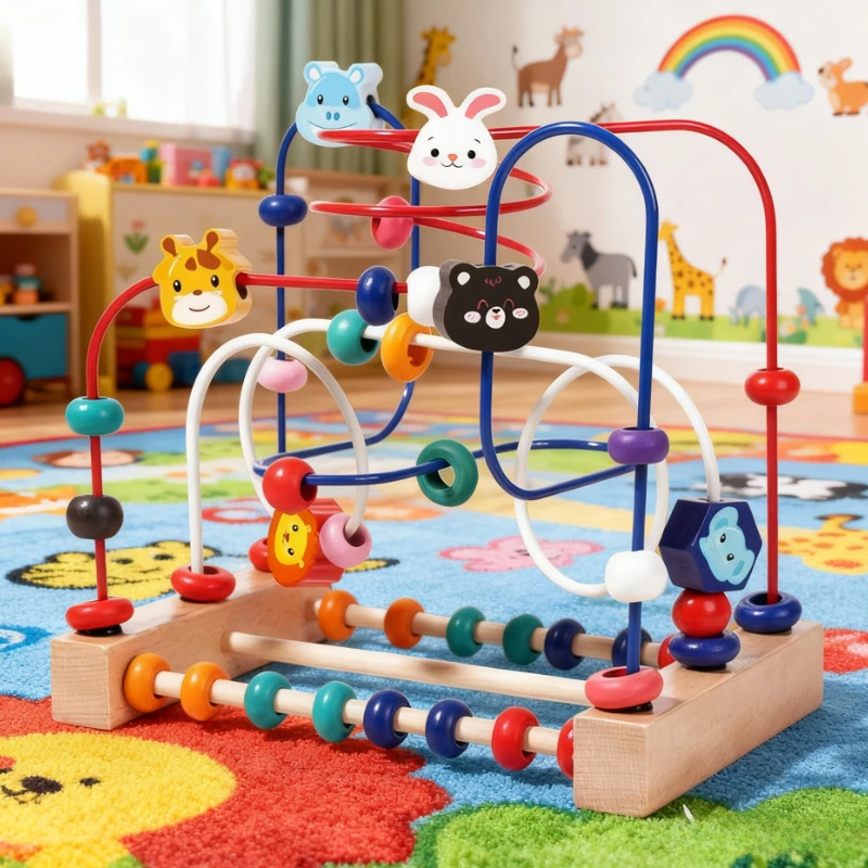 Juguete educativo multifuncional para entrenamiento cerebral con cuentas y sistema de codificación de colores, capacidad de pensamiento de ejercicio, habilidades motoras y emblema