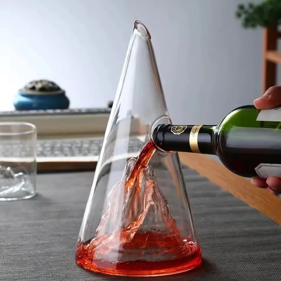 

Pyramid Waterfall Red Wine Pourer Glass Decanter Brandy Decant Jug Bar Champagne Water Bottle Drinking Glasses Gifts