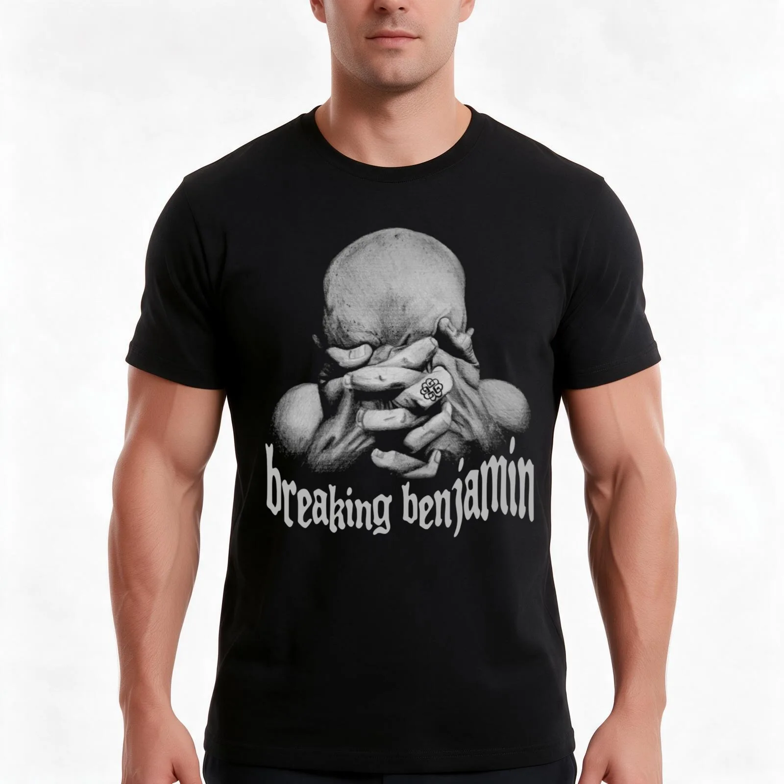 Album Breaking band Benjamin T-Shirt, Summer Casual Cotton Tee, Oversized Streetwear Tops, Vintage Graphic Print, 100% Cotton