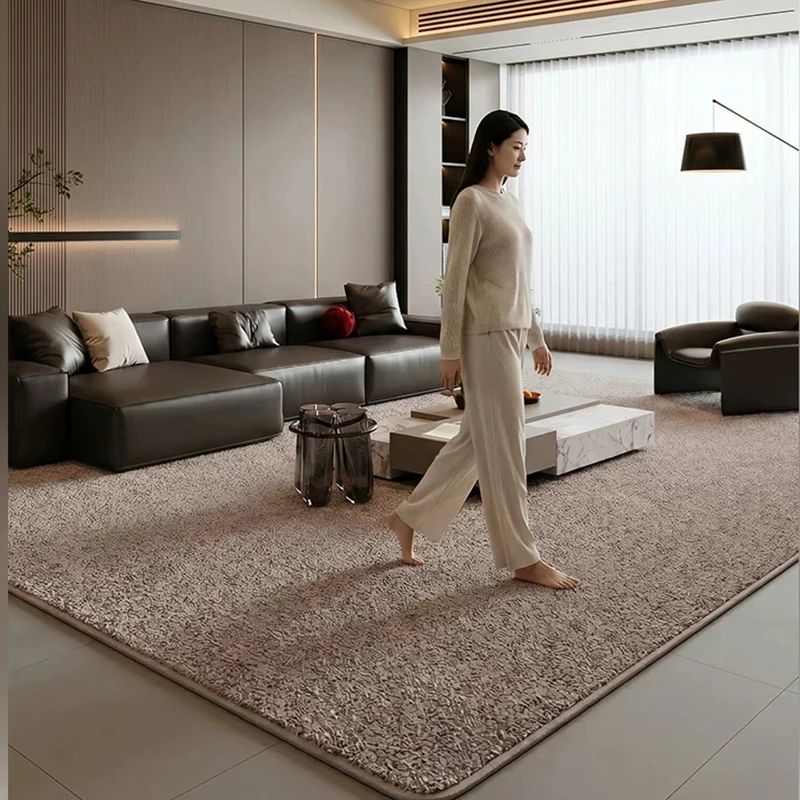 Thick Wool Living Room Carpet Handmade Large Floor Rug Soft Customize Solid Color Simple Home Rugs Carpet Modern Sofa Bedside