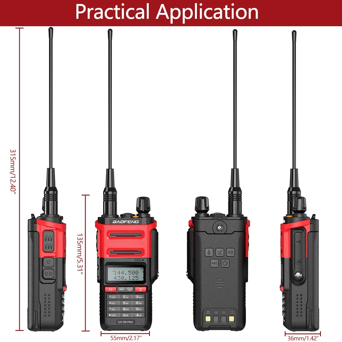 Original Baofeng UV-9R PRO Walkie Talkie Powerful Waterproof Dual Band 136-174/400-520MHz Portable Ham Two Way Radio for UV-9R