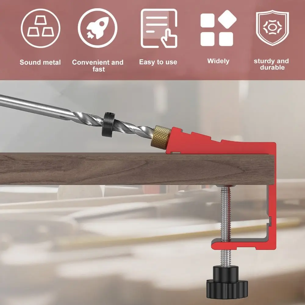 Adjustable Pocket Hole Jig Inclined Hole Pocket Dowel Joint Locator 15 Degree Angle Drill Punch Drill Guide Kit Wood Drilling