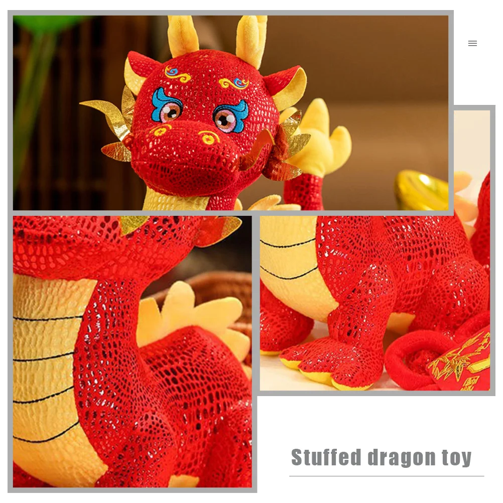 2 Pcs Dragon Kids Stuffed Toy Kawaii Animals Lovely Chinese New Year Mascot Plush Baby Toys