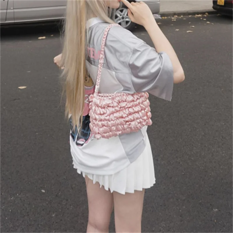 

Трансграничные бестселлеры, чистые сумки ручной работы, украшение в стиле Y2k, индивидуальная тканая сумка для женщин и девочек, забавные подарки