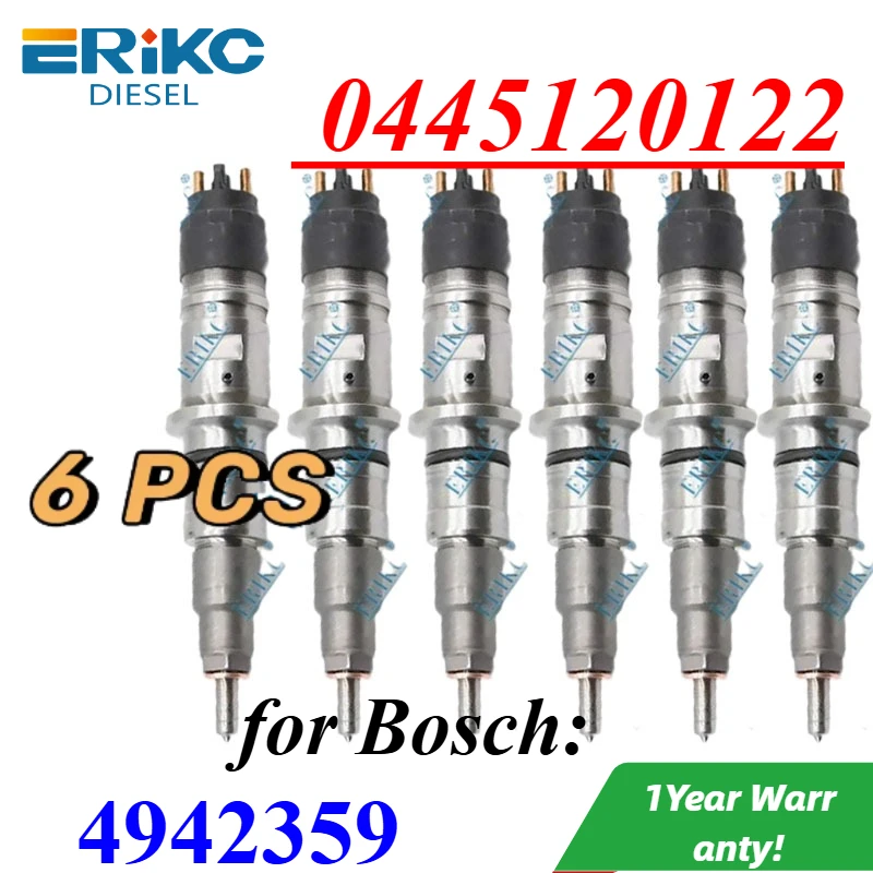 6PC 0445120122 Common Rail Injector 0 445 120 122 Nozzle for Cummins 4942359 Dongfeng DFL 1250A 8.9D 375kW 01/2006