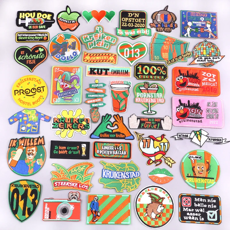 

2024 New Style Kruikenstad Carnival Emblem Iron On Patches For Clothes Netherland Carnival Embroidery Patch Celebration Gifts