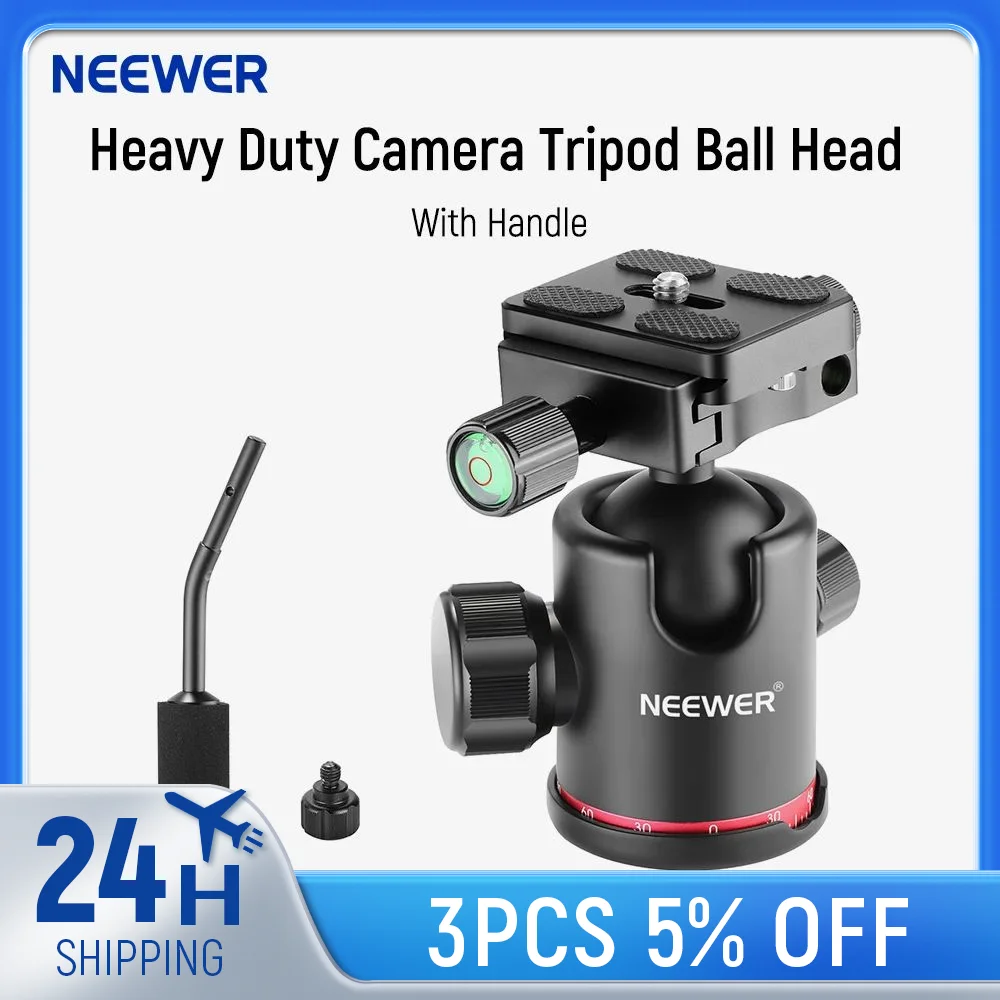 

Neewer Heavy Duty Camera Tripod Ball Head with Handle 360 Degree Panoramic Head for Tripod Monopod Slider And DSLR Camera