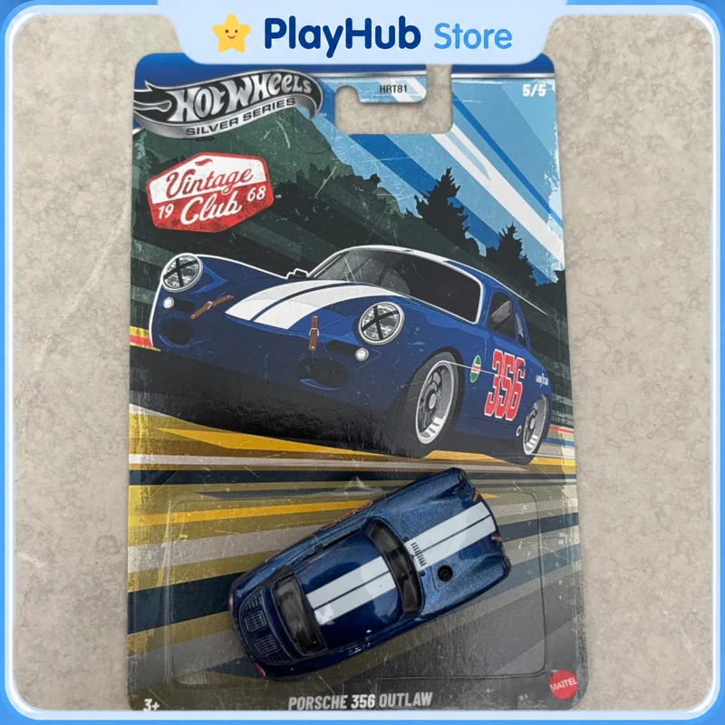 Hot Wheels Silver Label Regular Card Porsche 356 Outlaw Retro Racing Series 1:64 Scale Metal Base & Rubber Tires Collectible Toy