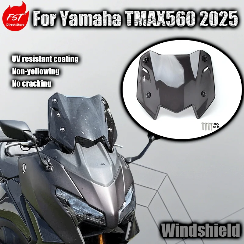 

For Yamaha TMAX560 front windshield modification sports racing windshield fairing thickened 25 models