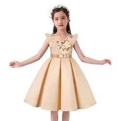 Beautiful Beading Flower Girl Dress for Wedding Party Coral Flower Girl Peach Tutu Dress Girls Birthday Outfit Baby Girl Clothes