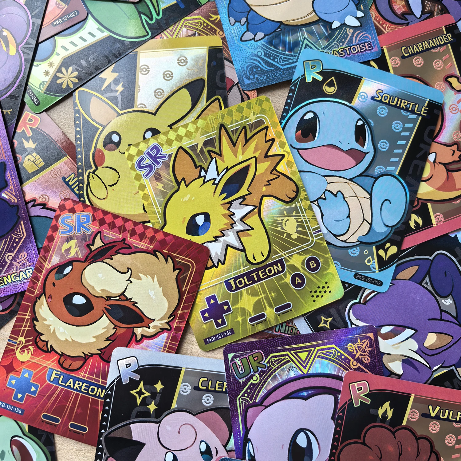 60 قطعة لامعة في صندوق أعمى بطاقات PokeBaby اللطيفة للأطفال مجموعة جميلة كلاسيكية Q151 Pokedex Ver.1996 بطاقة ثلاثية الأبعاد ذاتية الصنع