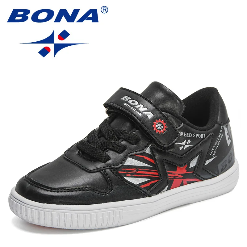 

BONA 2022 New Designers Sports Shoes Kids Running Sneakers Fashion Tenis Casual Shoes Children Breathable Flaform Walking Shoes