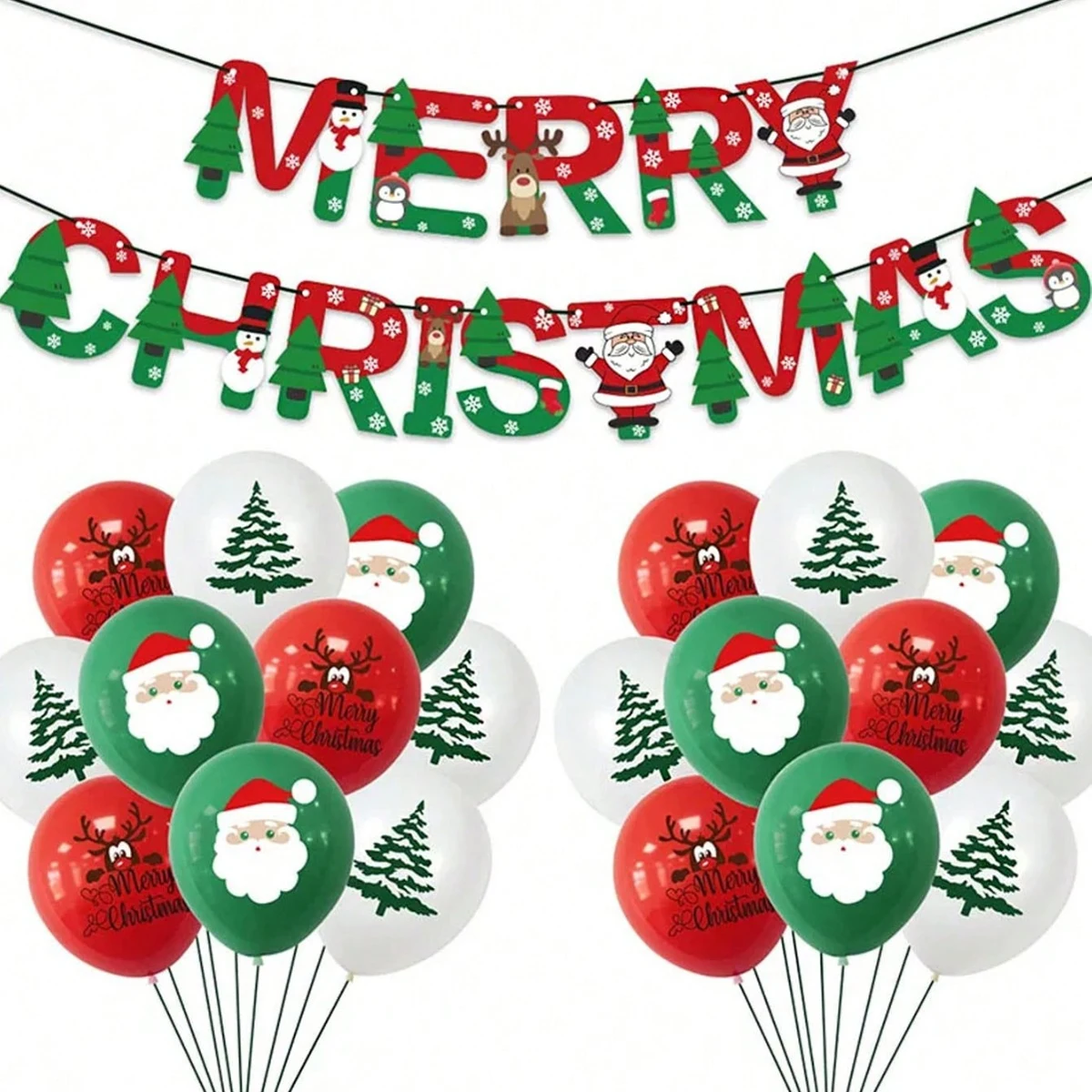 10 teile/satz Weihnachten Themed Luftballons Santa Claus Weihnachtsbaum Für Party Dekoration Szene Dekoration