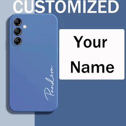 For Samsung Galaxy A54 5G Customized Personalized Name Initials Soft Liquid Silicone DIY Case Cover For Samsung Galaxy A54 5G