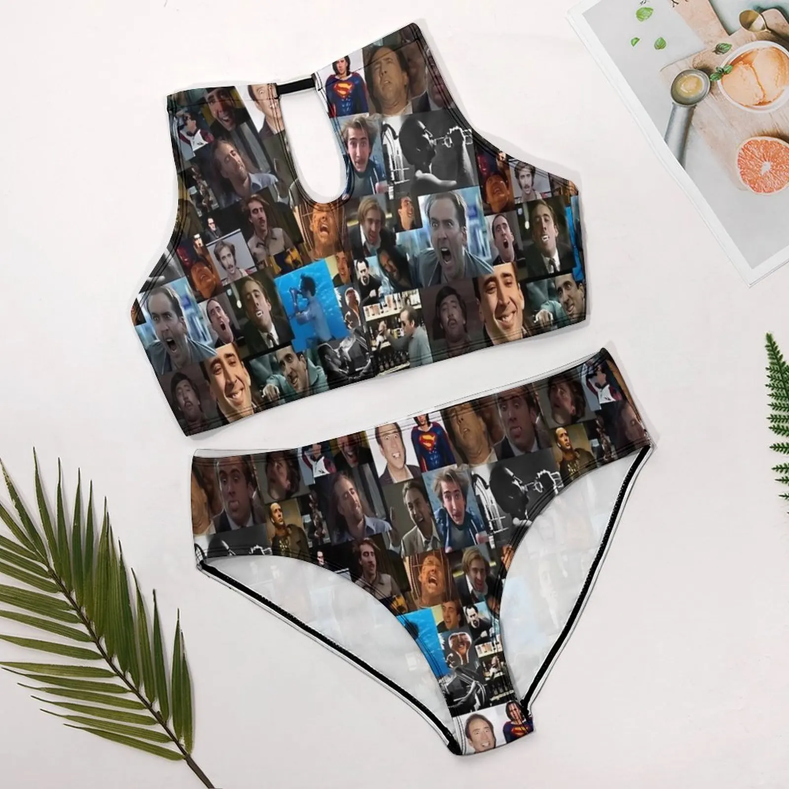 Nicholas Cage Bikini Set Sexy Nick Cage Bikini Swimsuit Push Up High Cut Swimwear Stylish Swim Bathing Suit