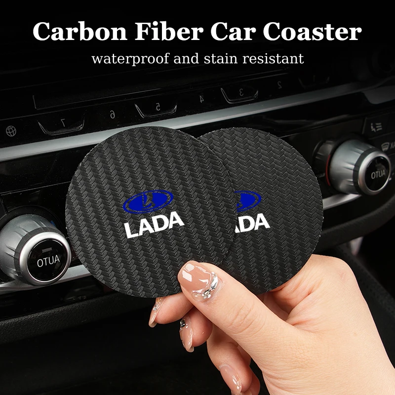 

2Pcs Car Water Cup Coaster Waterproof Pad Universal Cup Holder Accessories For Lada Vesta Niva Samara Kalina Largus Priora Xray