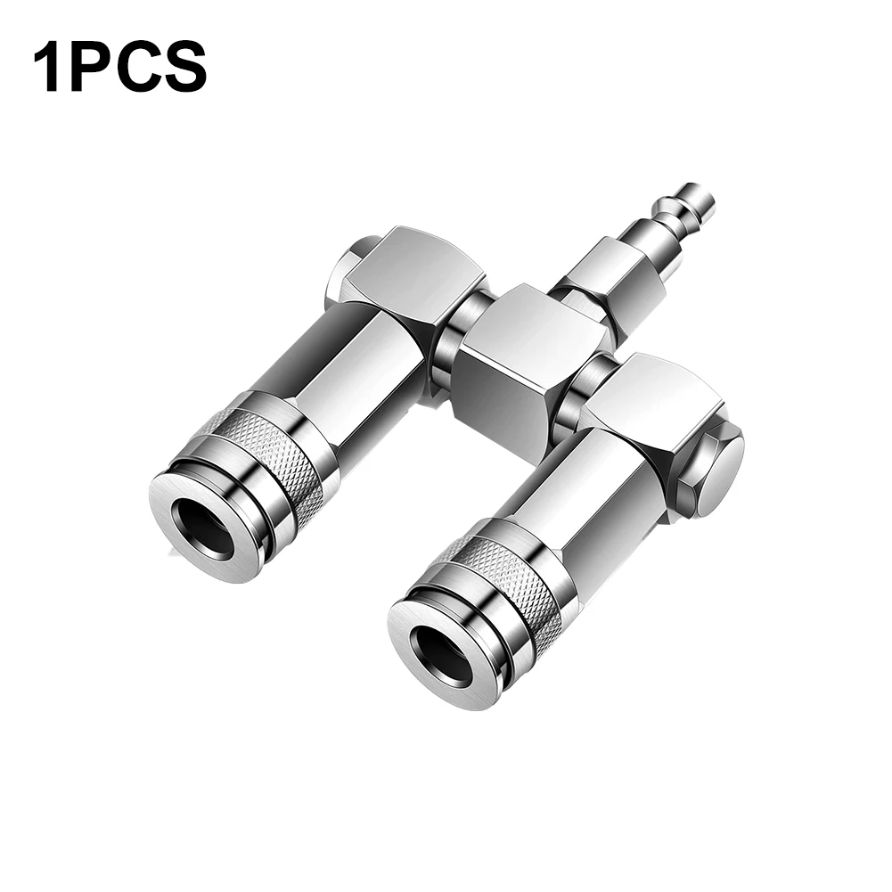 2 ウェイエアホーススプリッターエアホースコネクタ炭素鋼持ち運びに便利な高品質の金属材料エアコンプレッサー用