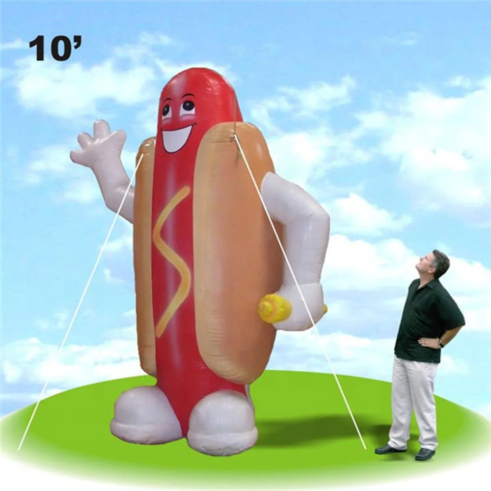 

wholesale Cute Advertising Inflatable Hot Dog Cartoon,Giant Inflatable Sausage Balloon For Promotion