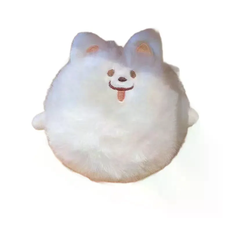 

Samoyed Dog Pendant with Bead Chain Plush Doll Pendant Cute Pendant Keychain Bag Pendant - For Dollhouse Decoration