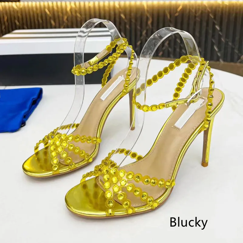 

Летние сандалии на высоком каблуке со стразами, женские блестящие босоножки до щиколотки, женские сандалии