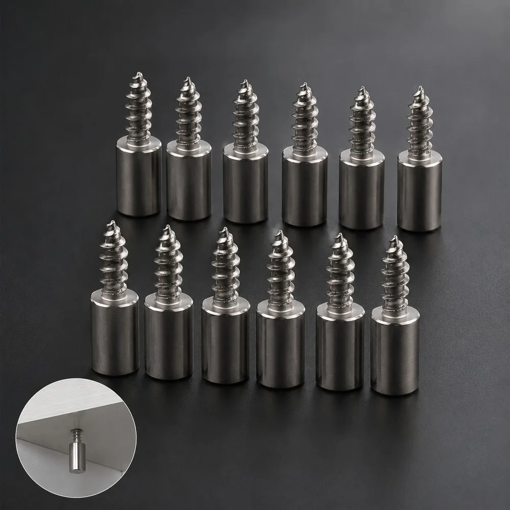 12pcs Multifunction Fixed Cabinet Rack Nail Self-Tapping Integrated Screw Clapboard Holder Laminate Support Nail for
