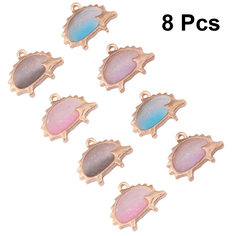 8 Pcs Hedgehog Pendant Charm DIY Charms Jewelry Making Pendants for Bracelet European and American