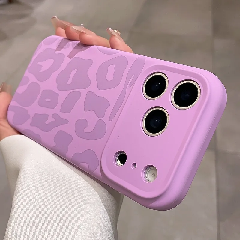 Flüssigsilikonhülle mit Leopardenmuster für iPhone 17, 16 Pro Max, Air, 14, 15 Plus, 11, 12 – Weiche, stoßfeste Hülle mit Kamera- und Bedienelementen_voghion.com