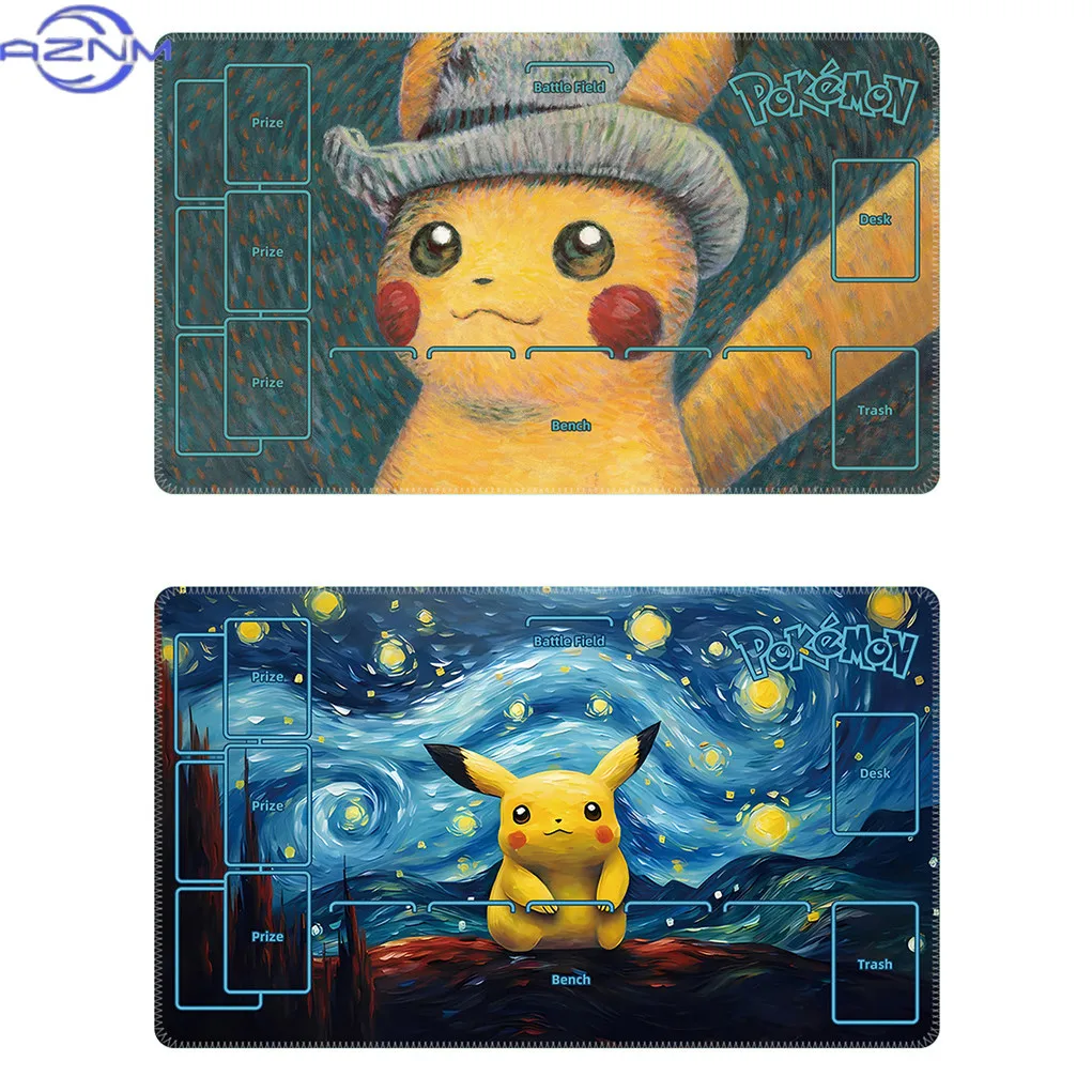 Anime PTCG Battle Pad Kartenunterlage Van Gogh PTCG Kartenunterlage Kartenbrett Einzelne Spielkarten Unterlage Tischmatte Geschenk Spielzeug