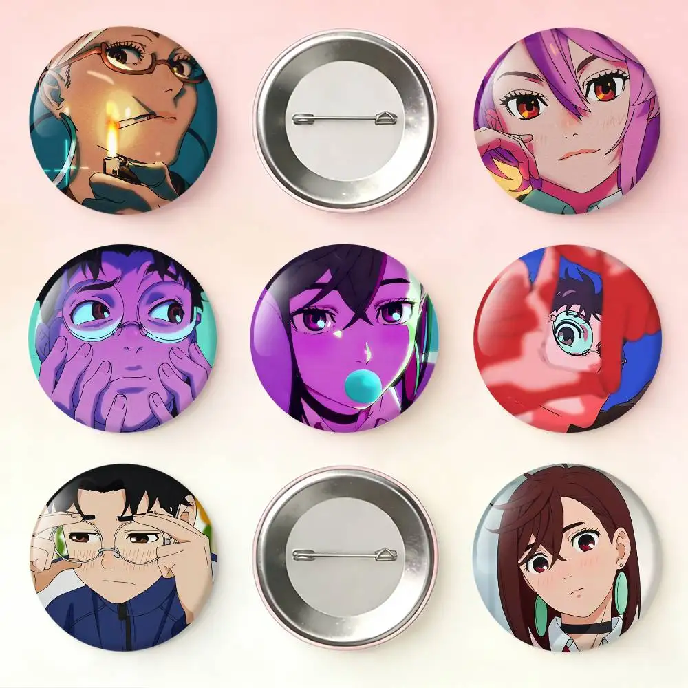 

D-Dandadan Anime Laser Badge Creative Pins Brooch for Bag Clothes Hat Decor Gifts Fans Collect