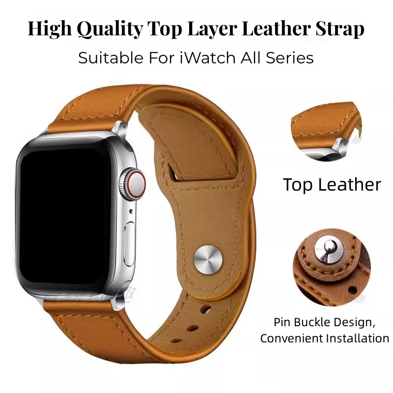 Leather strap For Apple watch band 44mm 45mm 41mm 40mm 49mm 42mm 38mm 45 44 mm correa bracelet iWatch series 3 4 6 SE 7 8 ultra
