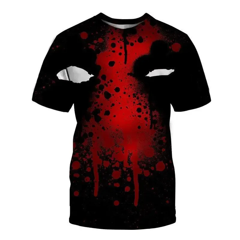 2024 Summer Hot-selling New 3D Printing Deadpool Pattern Top Sports Full Women\'s Short-sleeved Crew Neck Quick-drying T-shirt