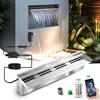 스테인리스강 분수 폭포 벽, 야외 정원 장식, 수영장 폭포, RGB 60 cm, 90 cm, 120cm 1