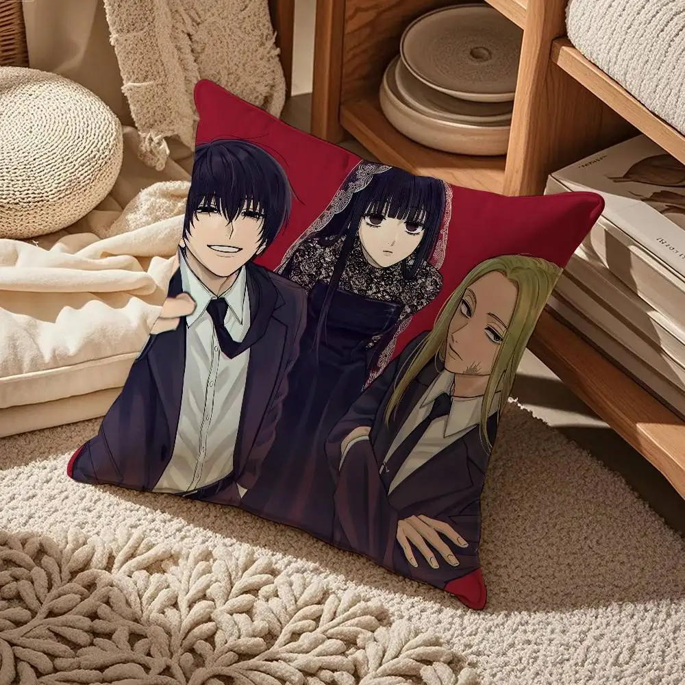 

The Anime S-S-SAkAMOTO DAYS Pillow Case Comfort Sofa Bed Silky Elegant Invisible Zipper Custom Decorative Cushion Cover