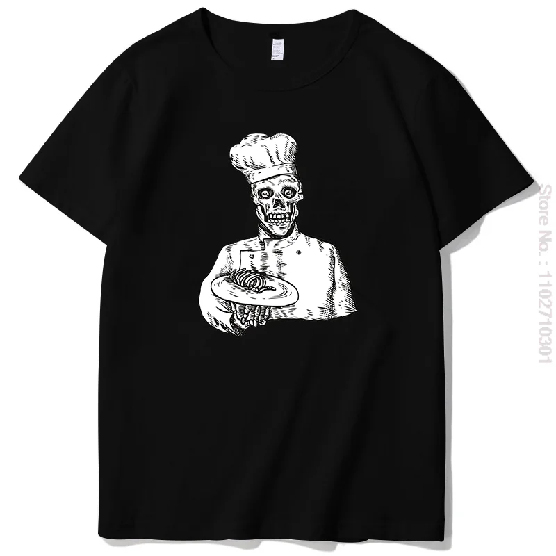 Funny Graphic T Shirts Skeleton Chef Cook Summer Harajuku Streetwear Tees Tops Oversized Short Sleeve t-shirt Men\'s Clothing