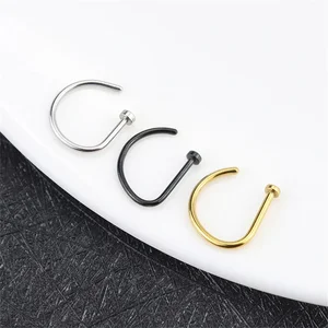 Wanita Pria Palsu Piering Hidung Cincin Anting-Anting Fashion Punk Non Tindik Hidung Klip Stainless Steel Perforasi Septum Tubuh Perhiasan 6 penjualan terbaik perhiasan dewi yunani - №