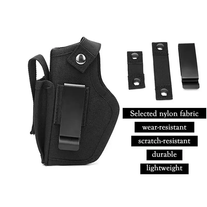 Outdoor Tactical Gun Holster with Bullet Clip Hunting Belt Concealed Carry IWB OWB Airsoft Pistol Bag for All Size Handgun