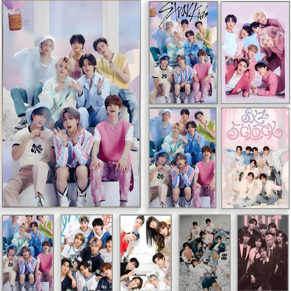 kpop group s-stray kids Poster Classic Wall Art  Home Decor  Peel and Stick Unframed