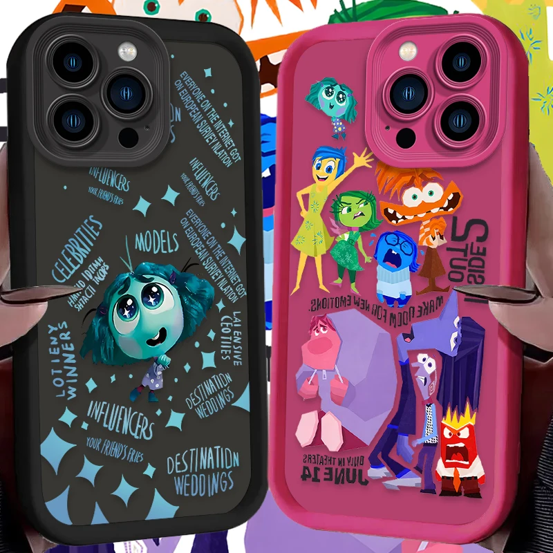 Disney Inside Out 2 Phone Case for iPhone 16 15 14 13 12 11 Pro Max XS X XR 8 7 6S Plus SE 2020 Liquid Silicone Soft Cover Funda